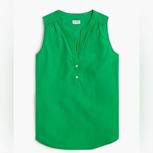 J. Crew Factory Women's Green Sleeveless Popover Top